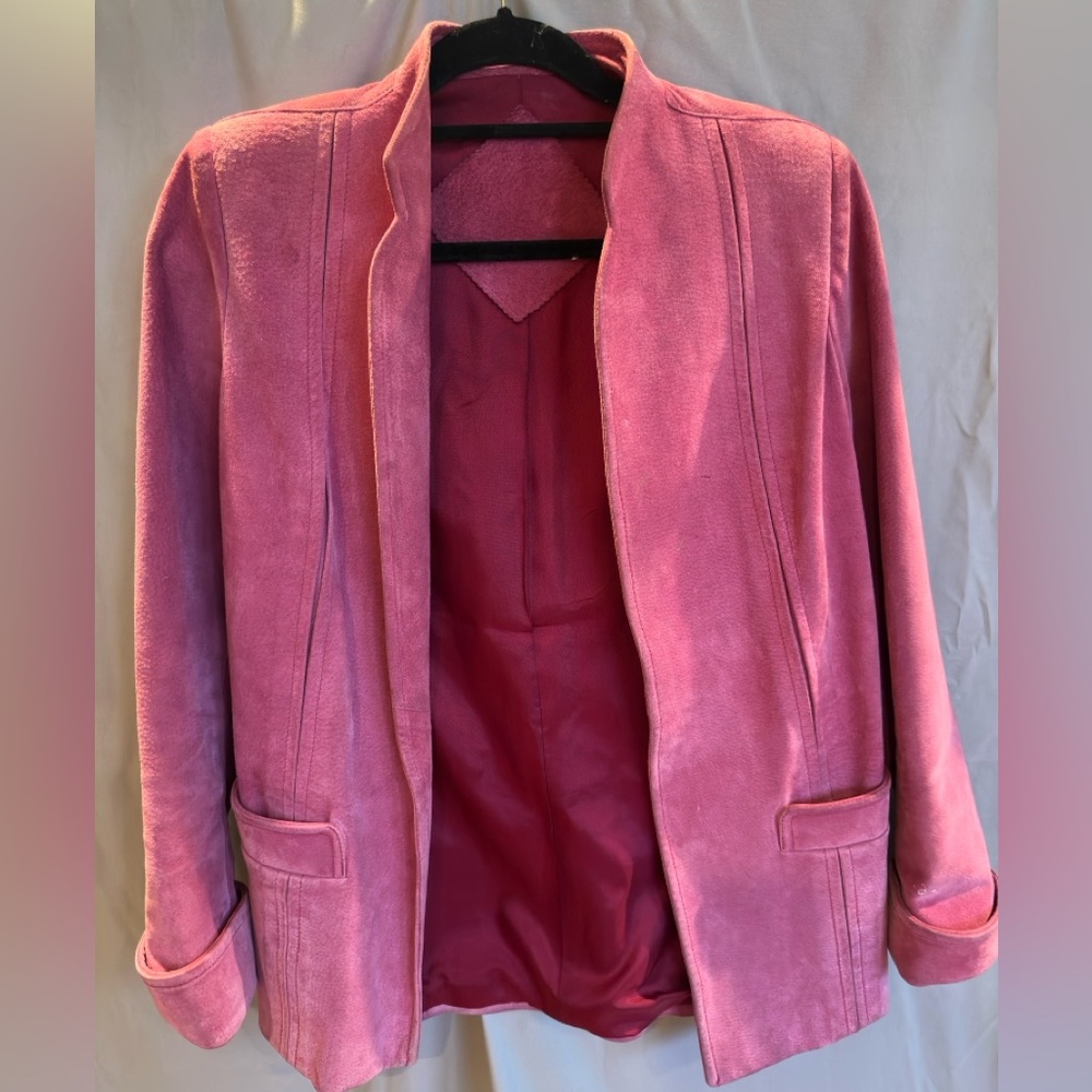 Vintage Women’s Leather Suede‎ Open Front Coat Canada Union Tag Size 10